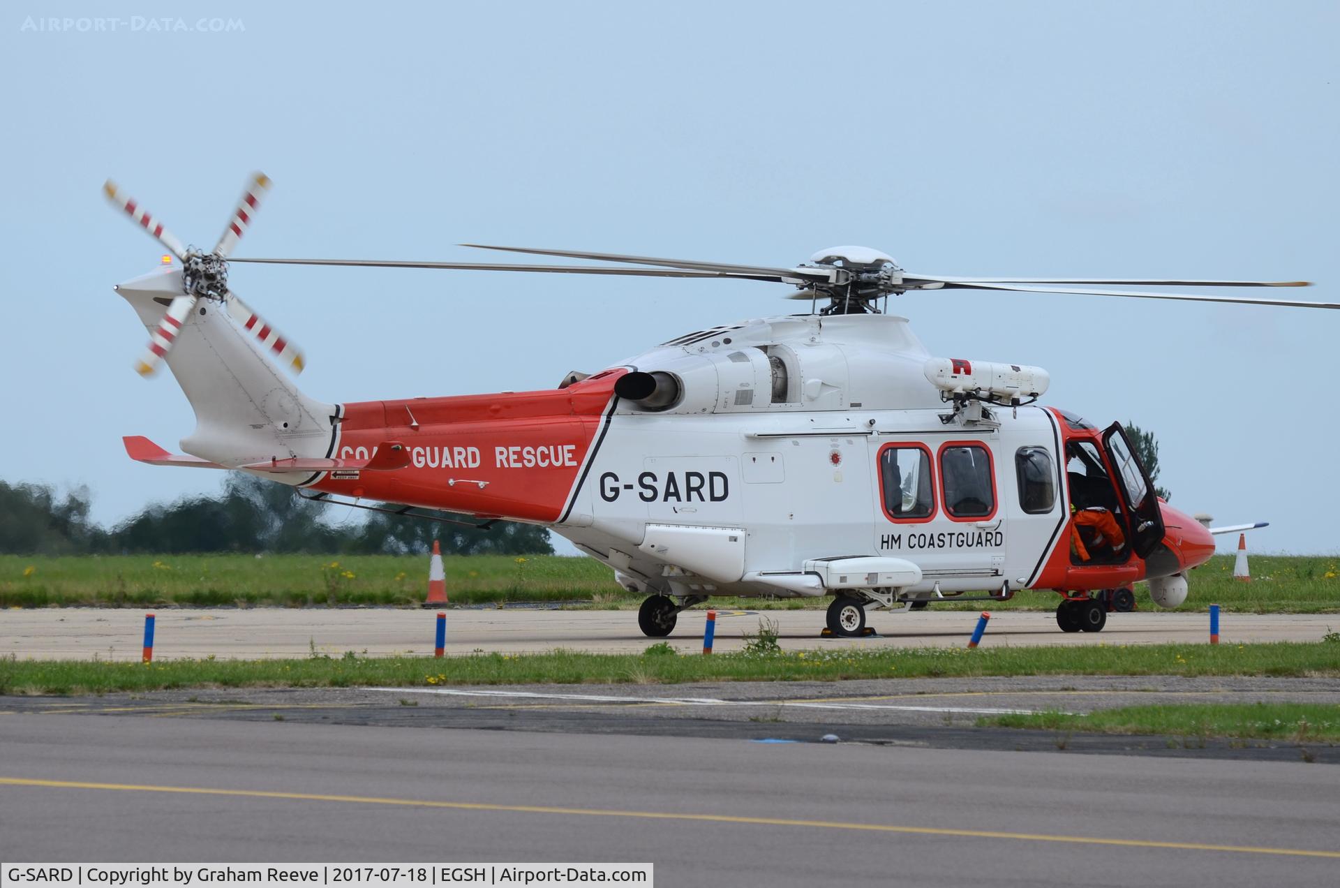 G-SARD, 2007 AgustaWestland AW-139 C/N 31208, Undergoing engine runs at Norwich.