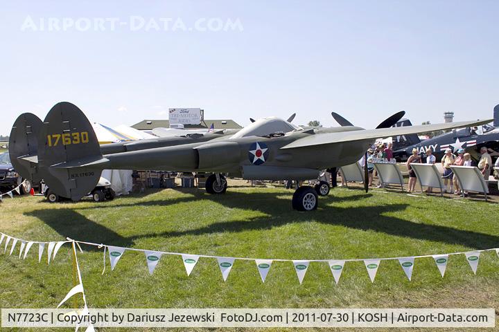 N7723C, 1944 Lockheed P-38L-5 Lightning C/N 7985, Lockheed P-38L Lightning Honey Bunny CN 7985, NL7723C