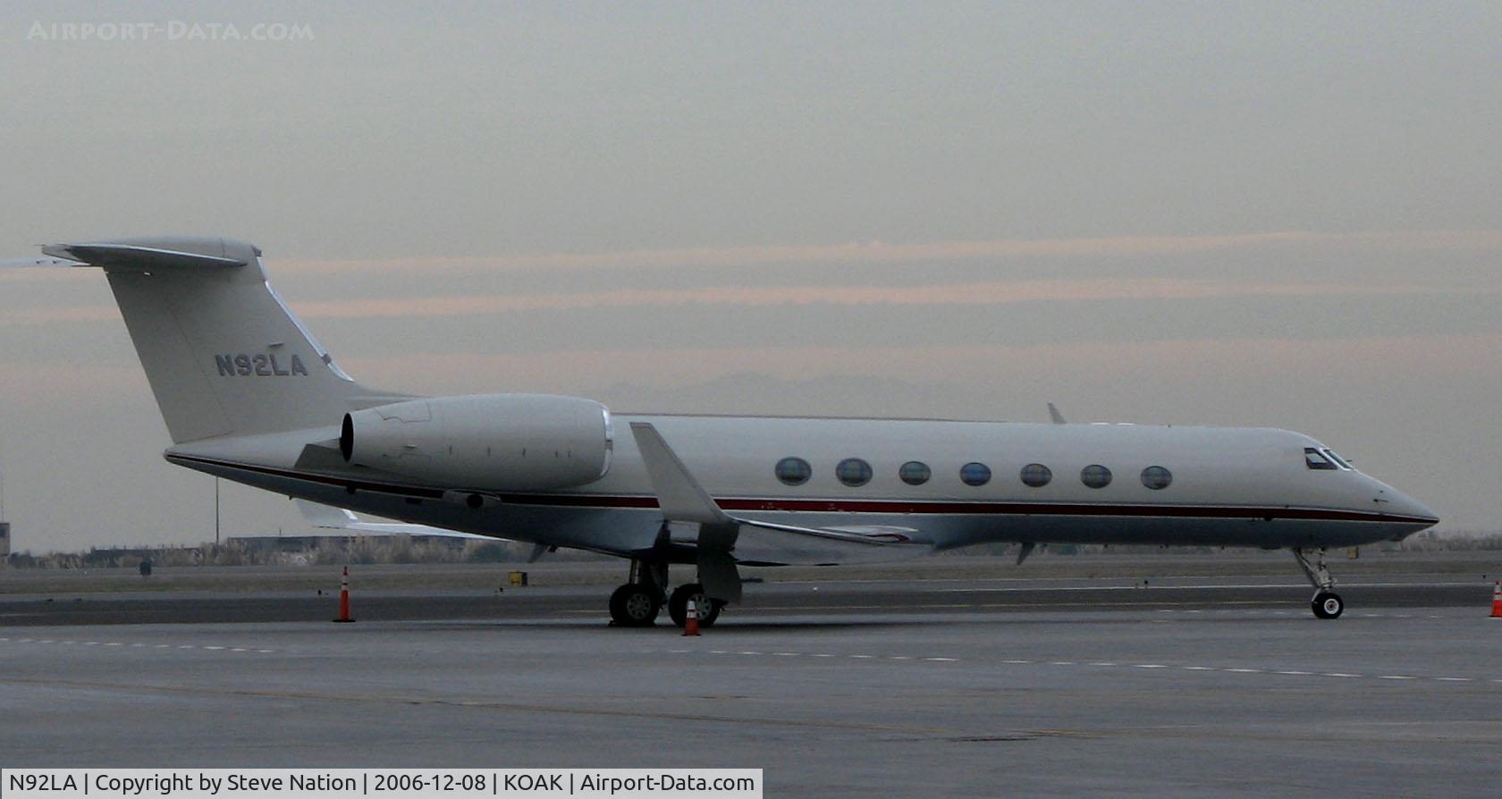 N92LA, 2003 Gulfstream Aerospace GV-SP (G550) C/N 5002, 2003 Gulfstream GV-GP on Oakland International Airport, CA North ramp