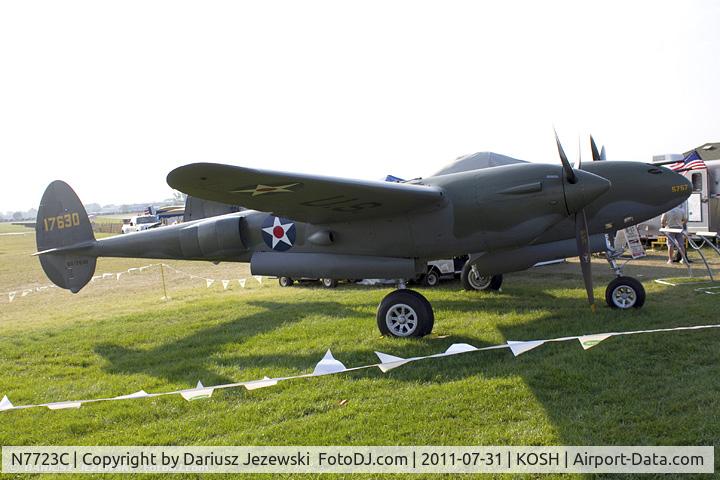 N7723C, 1944 Lockheed P-38L-5 Lightning C/N 7985, Lockheed P-38L Lightning Honey Bunny CN 7985, NL7723C