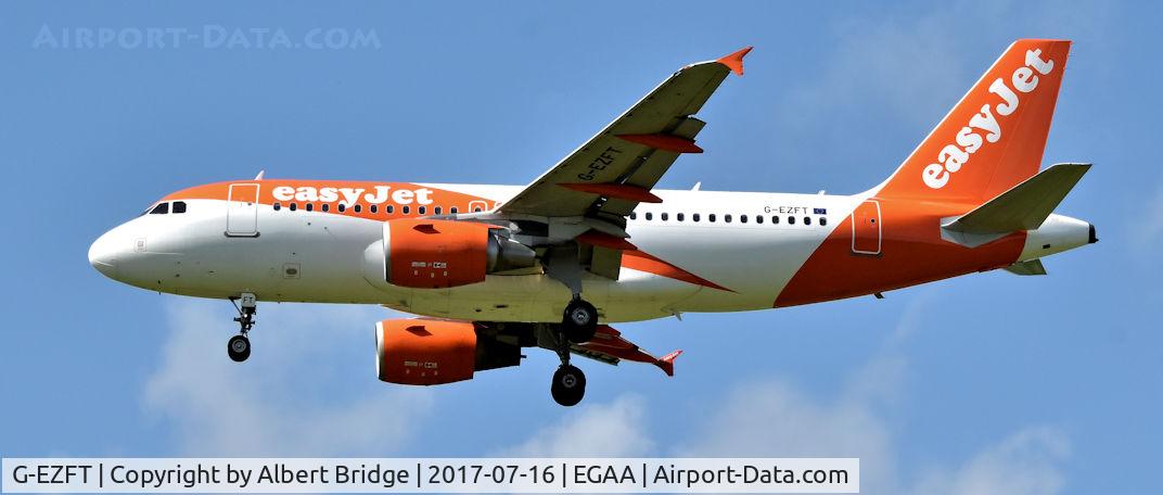 G-EZFT, 2009 Airbus A319-111 C/N 4132, Belfast International.  G-EZFT arriving from Newcastle.