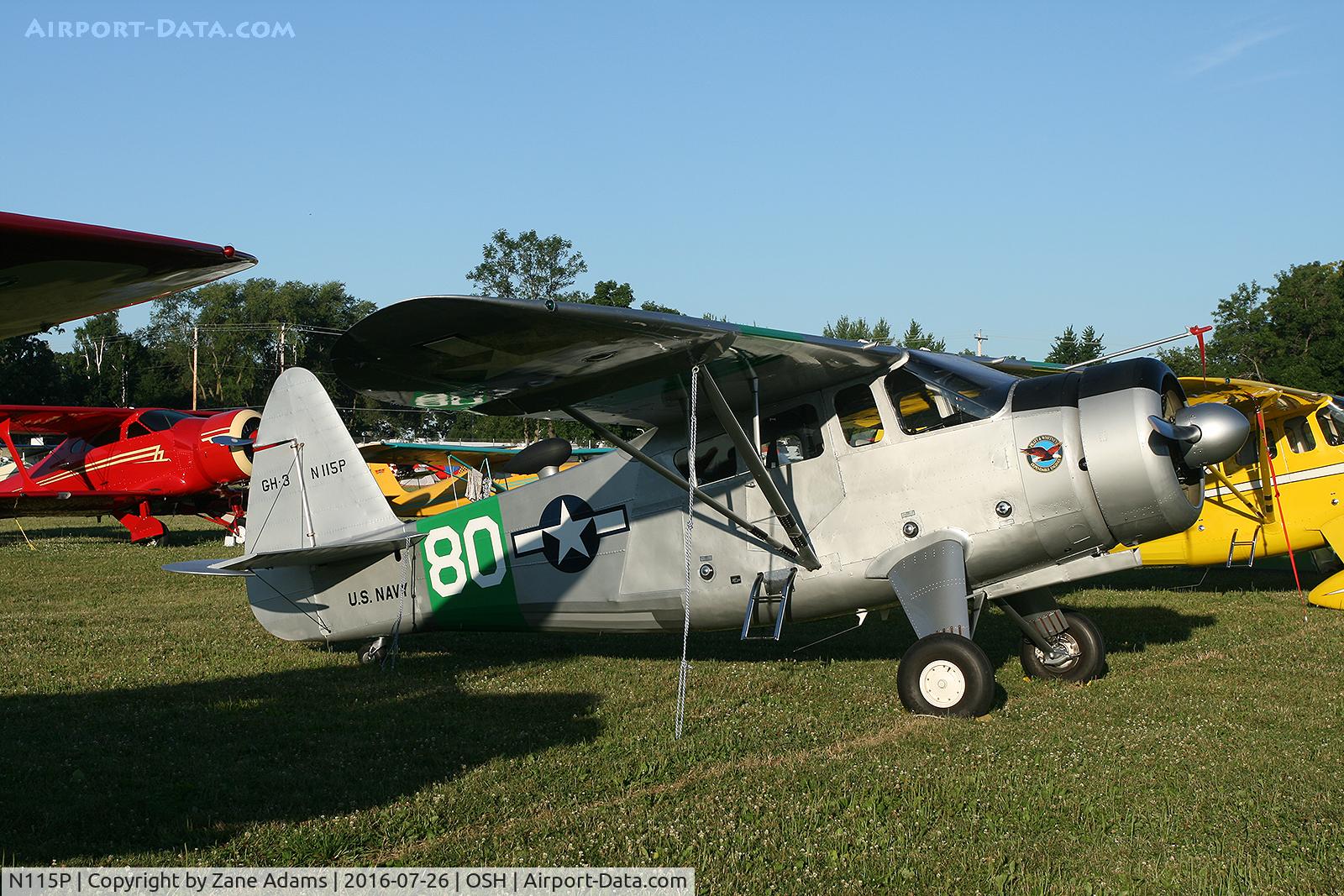 N115P, 1944 Howard Aircraft DGA-15P C/N 926, At the 2016 EAA AirVenture - Oshkosh, Wisconsin
