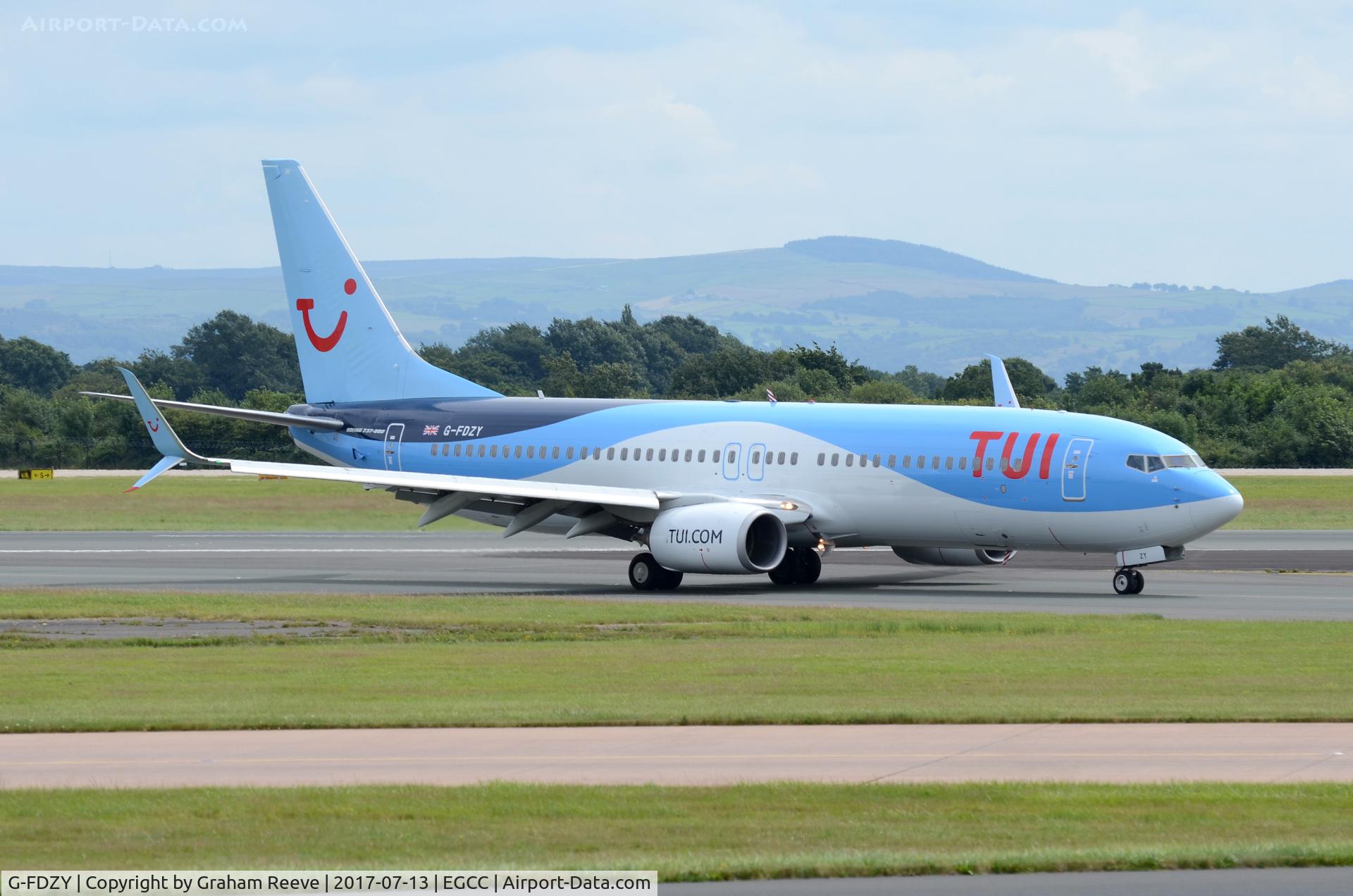 G-FDZY, 2011 Boeing 737-8K5 C/N 37261, Just landed at Manchester.