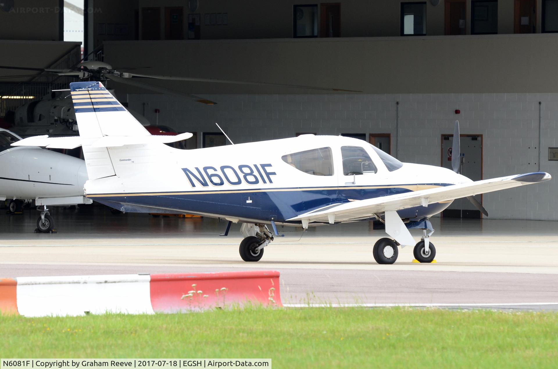 N6081F, 2001 Rockwell Commander 114-B C/N 14681, Parked at Norwich.