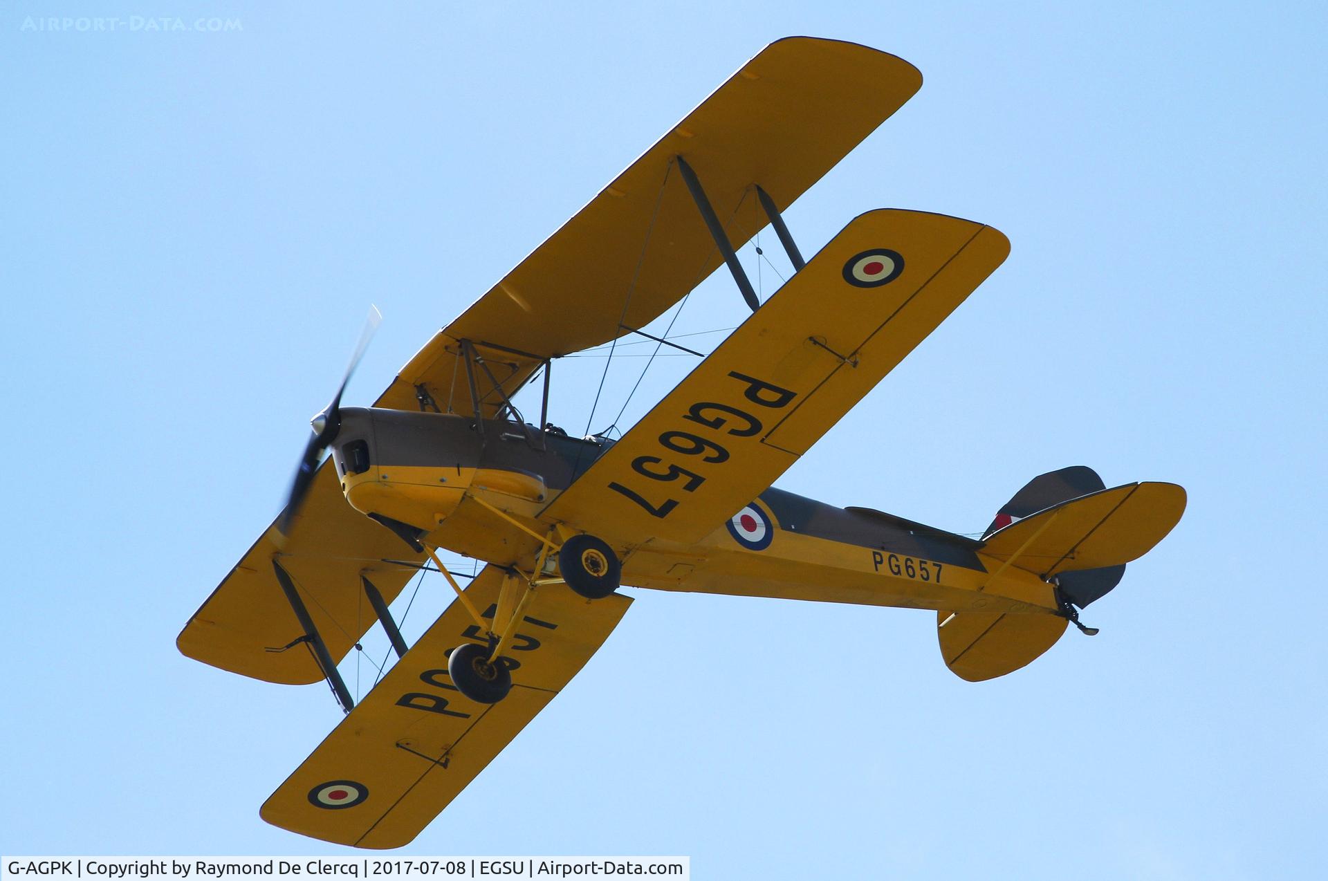 G-AGPK, 1945 De Havilland DH-82A Tiger Moth II C/N 86566, Flying Legends airshow.