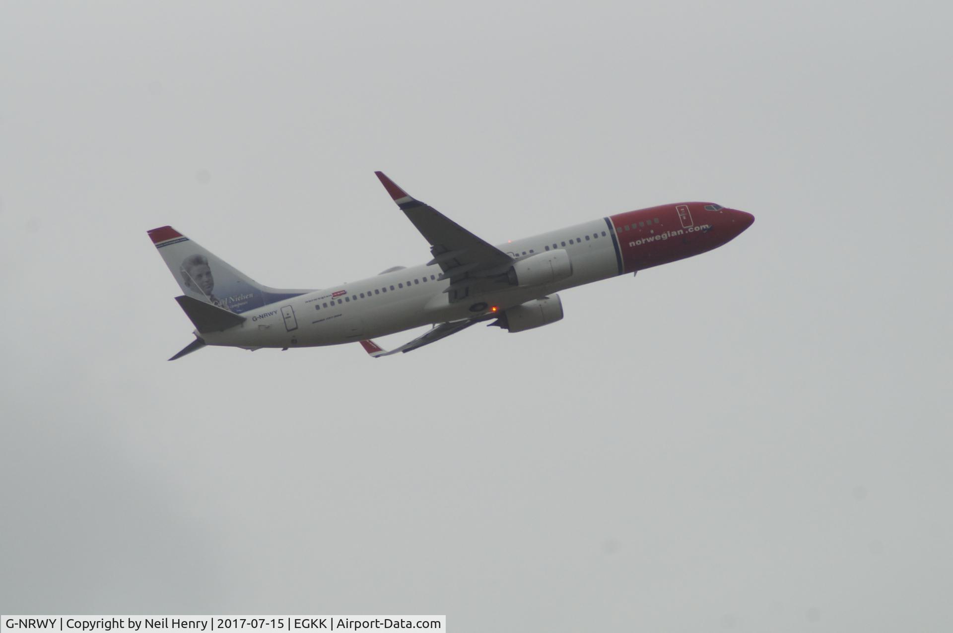G-NRWY, 2013 Boeing 737-8JP C/N 39024, Seen taking off from London Gatwick about 1pm on Sat 15 July 2017