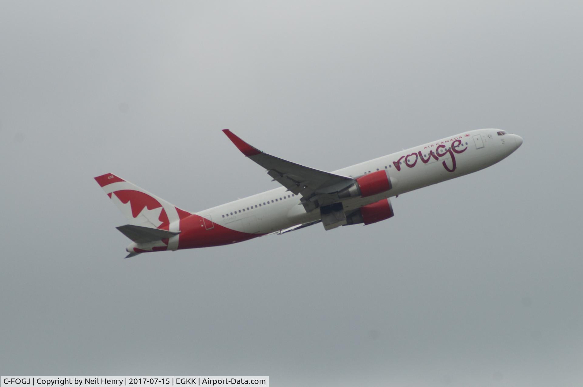 C-FOGJ, 1991 Boeing 767-338/ER C/N 25274, Seen on take off at London Gatwick about 1pm on Sat 15 July 2017