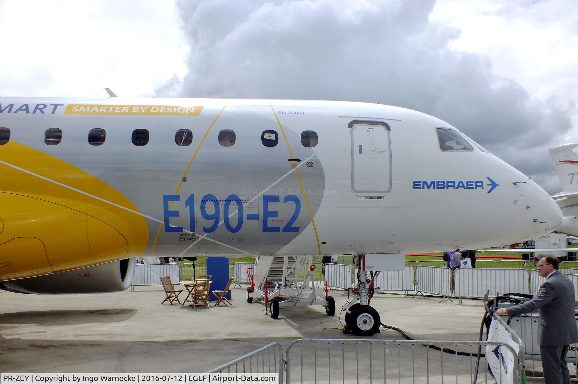 PR-ZEY, 2016 Embraer 190-E2 (ERJ-190-300) C/N 19020001, EMBRAER E190-E2 at Farnborough International 2016