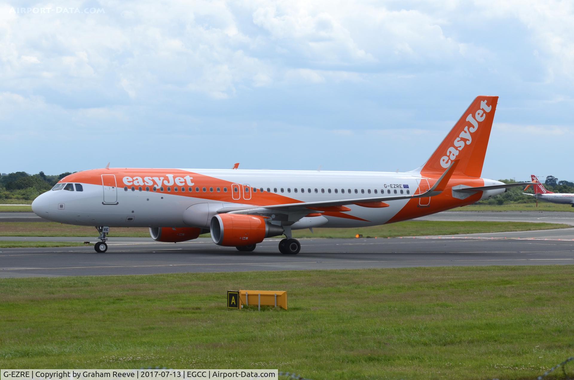 G-EZRE, 2017 Airbus A320-214 C/N 7665, Just landed at Manchester.