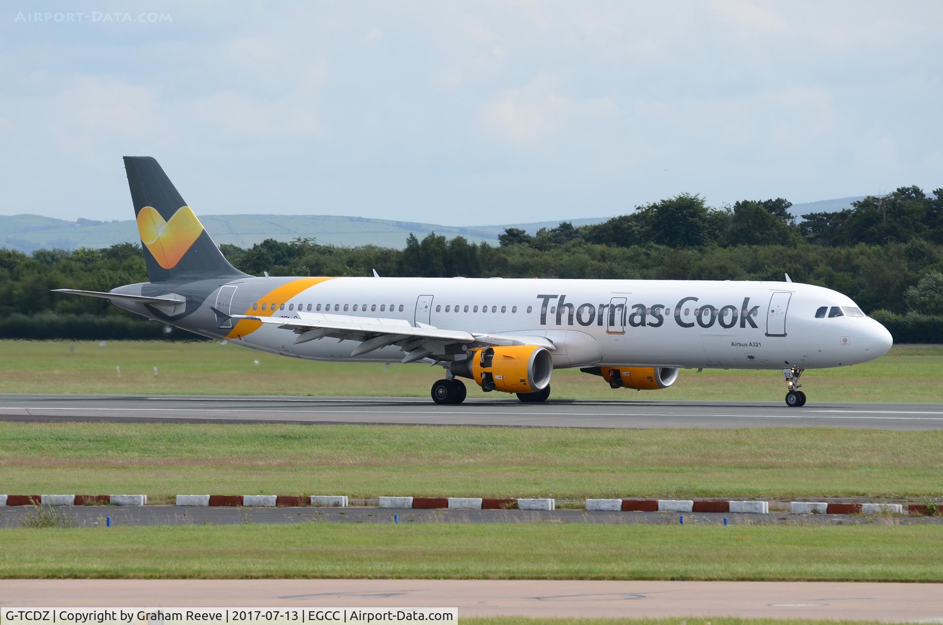 G-TCDZ, 1999 Airbus A321-211 C/N 1006, Just landed at Manchester.