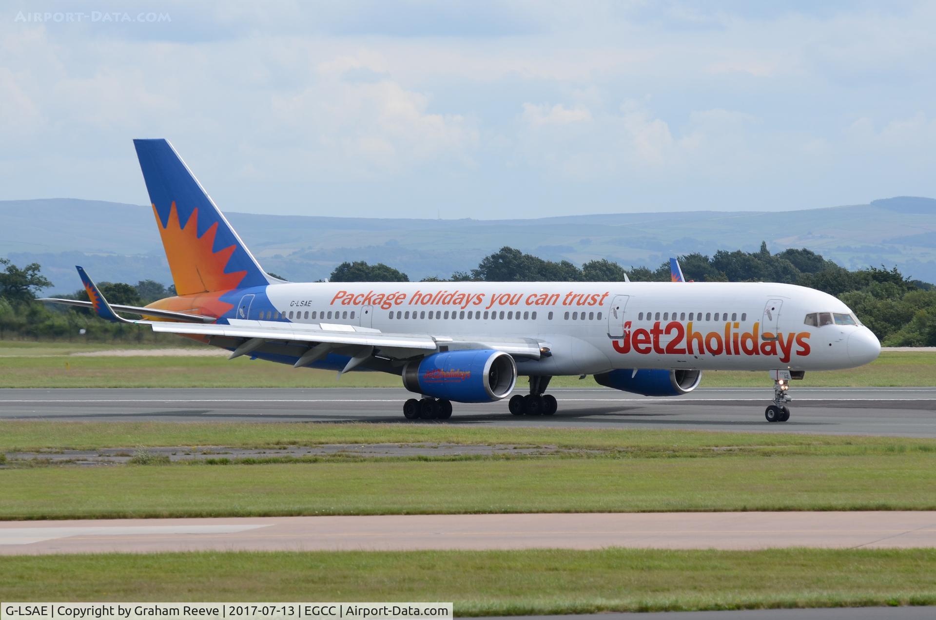 G-LSAE, 1988 Boeing 757-27B C/N 24135, Just landed at Manchester.