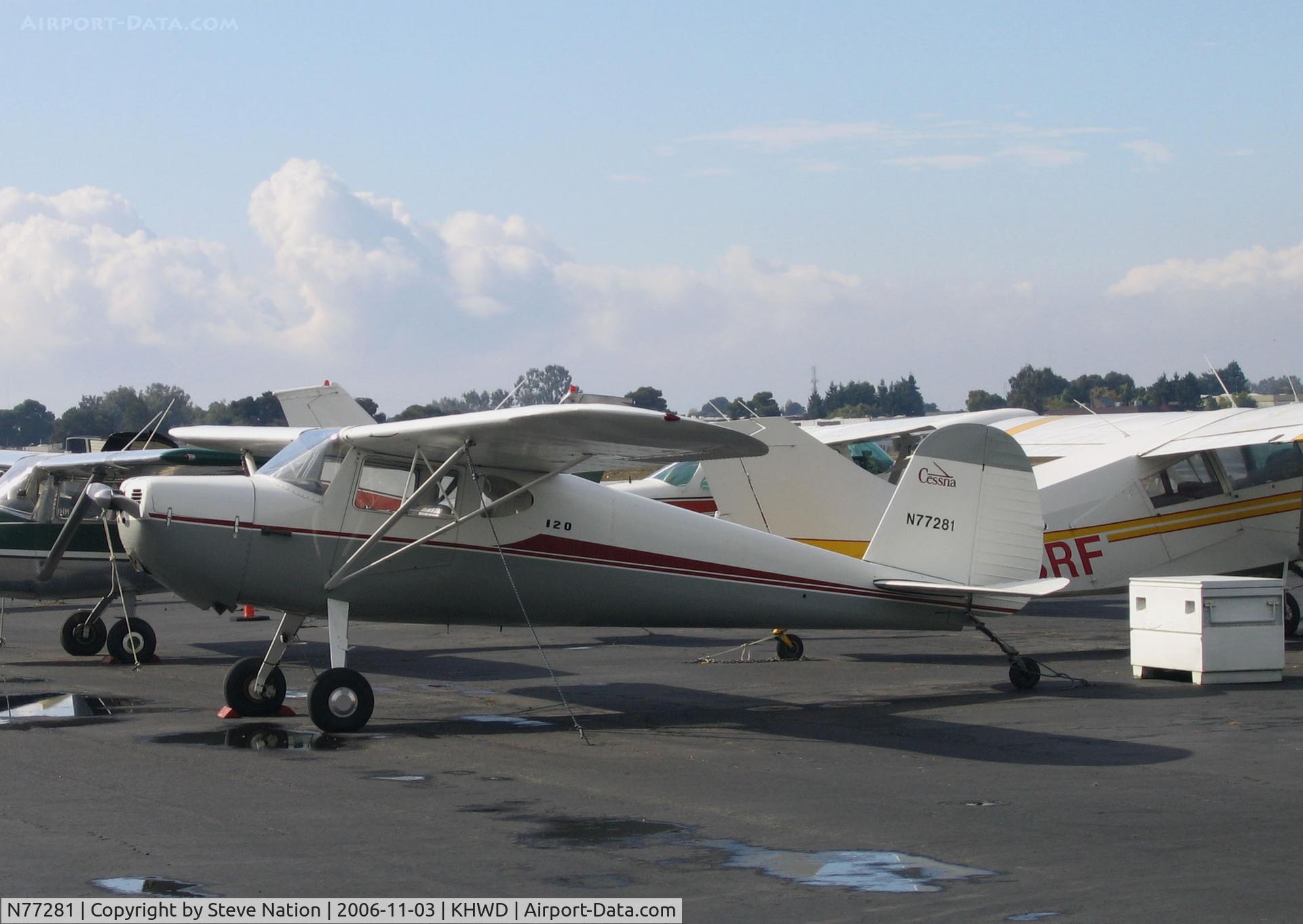 N77281, 1946 Cessna 120 C/N 11723, Locally-based 1946 Cessna 120 @ Hayward Executive Airport, CA