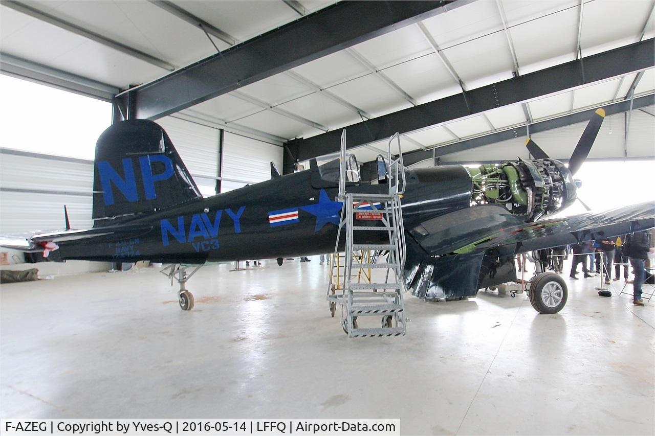 F-AZEG, 1944 Vought F4U-5NL Corsair C/N 124-724, Vought F4U-5NL Corsair under restoration, La Ferté-Alais airfield (LFFQ) Air show 2016