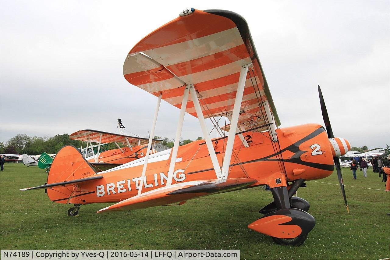 N74189, 1941 Boeing PT-17/R985 Kaydet (A75N1) C/N 75-717, Boeing A75N1(PT17), Static display, La Ferté-Alais airfield (LFFQ) Air show 2016
