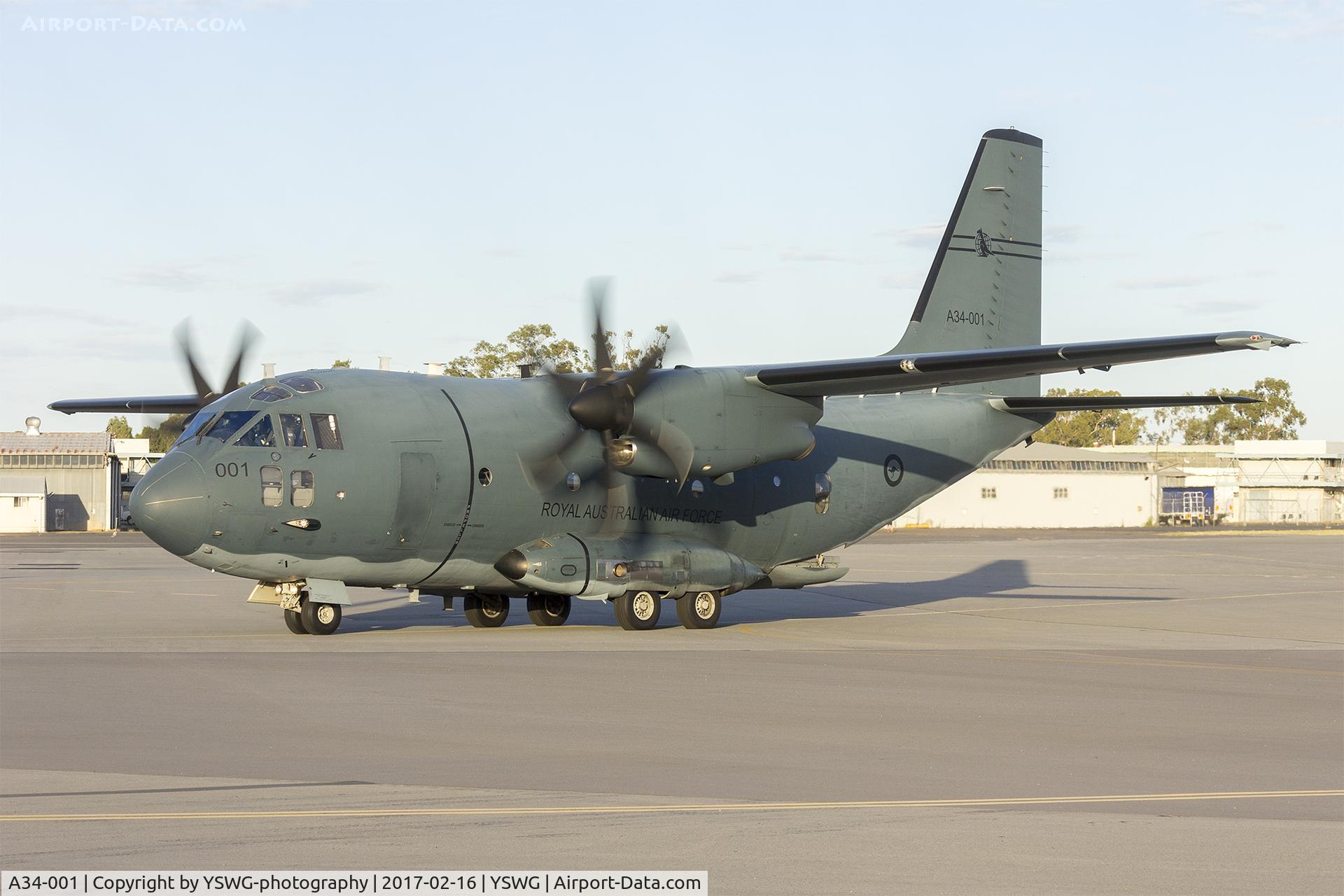 A34-001, 2013 Alenia C-27J Spartan C/N 4179/AUS01, Royal Australian Air Force (A34-001) Alenia C-27J Spartan taxiing at Wagga Wagga Airport.