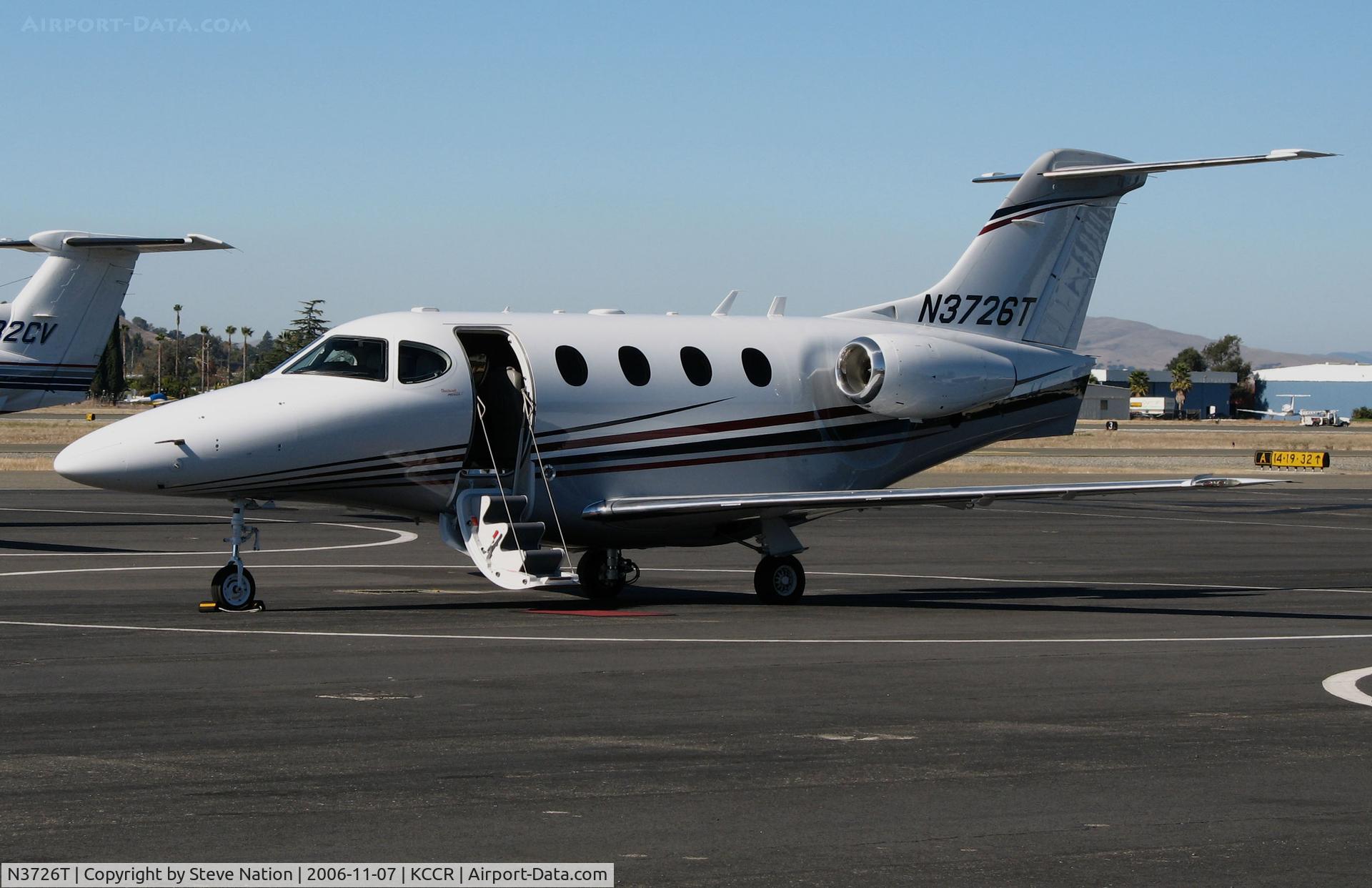 N3726T, 2006 Raytheon 390 Premier 1A C/N RB-168, 2006 Raytheon 390 Premier 1A on Pacific States Aviation visitor's ramp @ Concord, CA (now N64PM with Three LZ LLC, Valparaiso, Indiana)