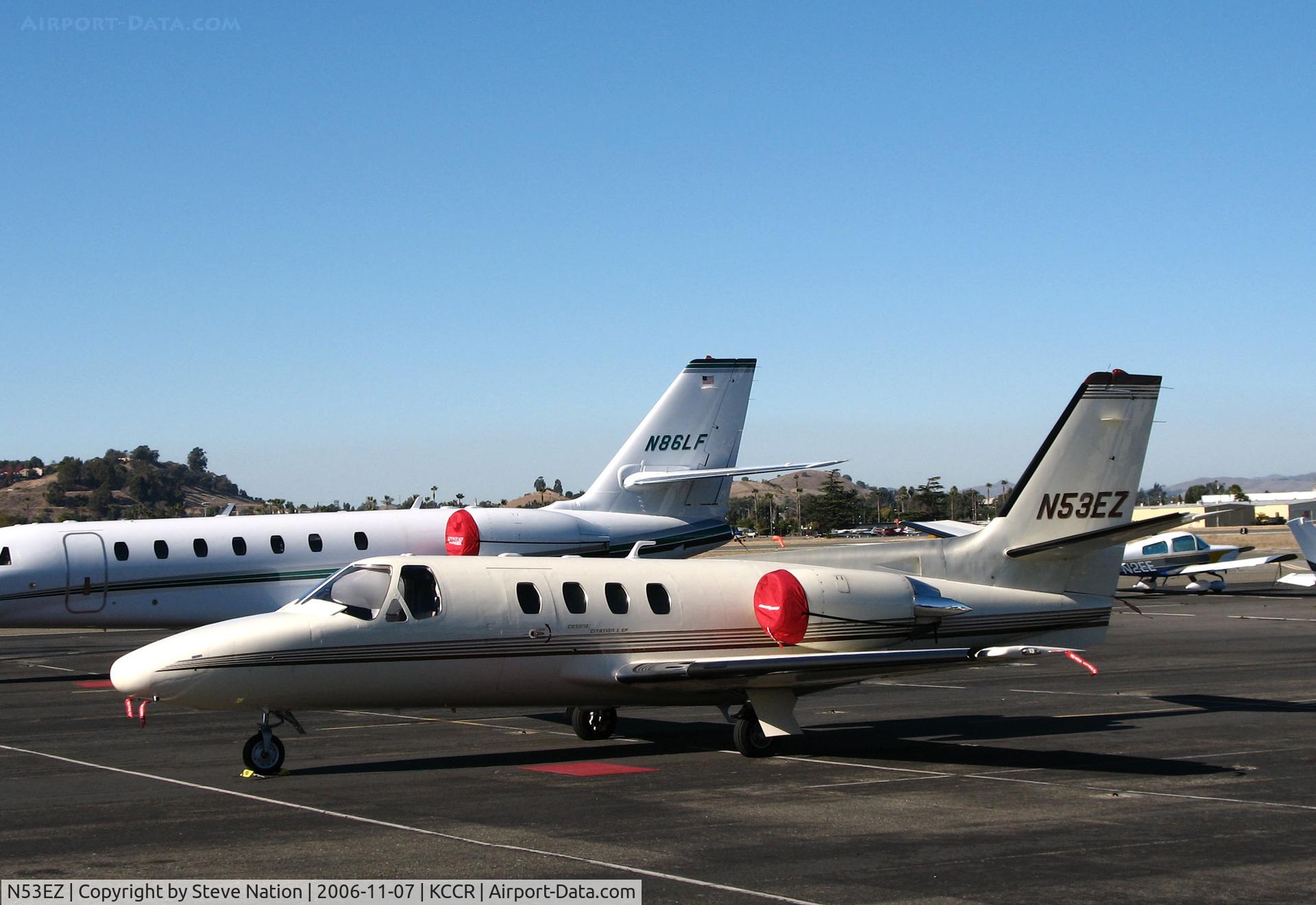 N53EZ, 1979 Cessna 501 Citation I SP C/N 501-0119, Yates Aviation 1979 Cessna 501 on Pacific States Aviation visitor's ramp @ Concord, CA (now registered N13KD to owner in Portland, OR)