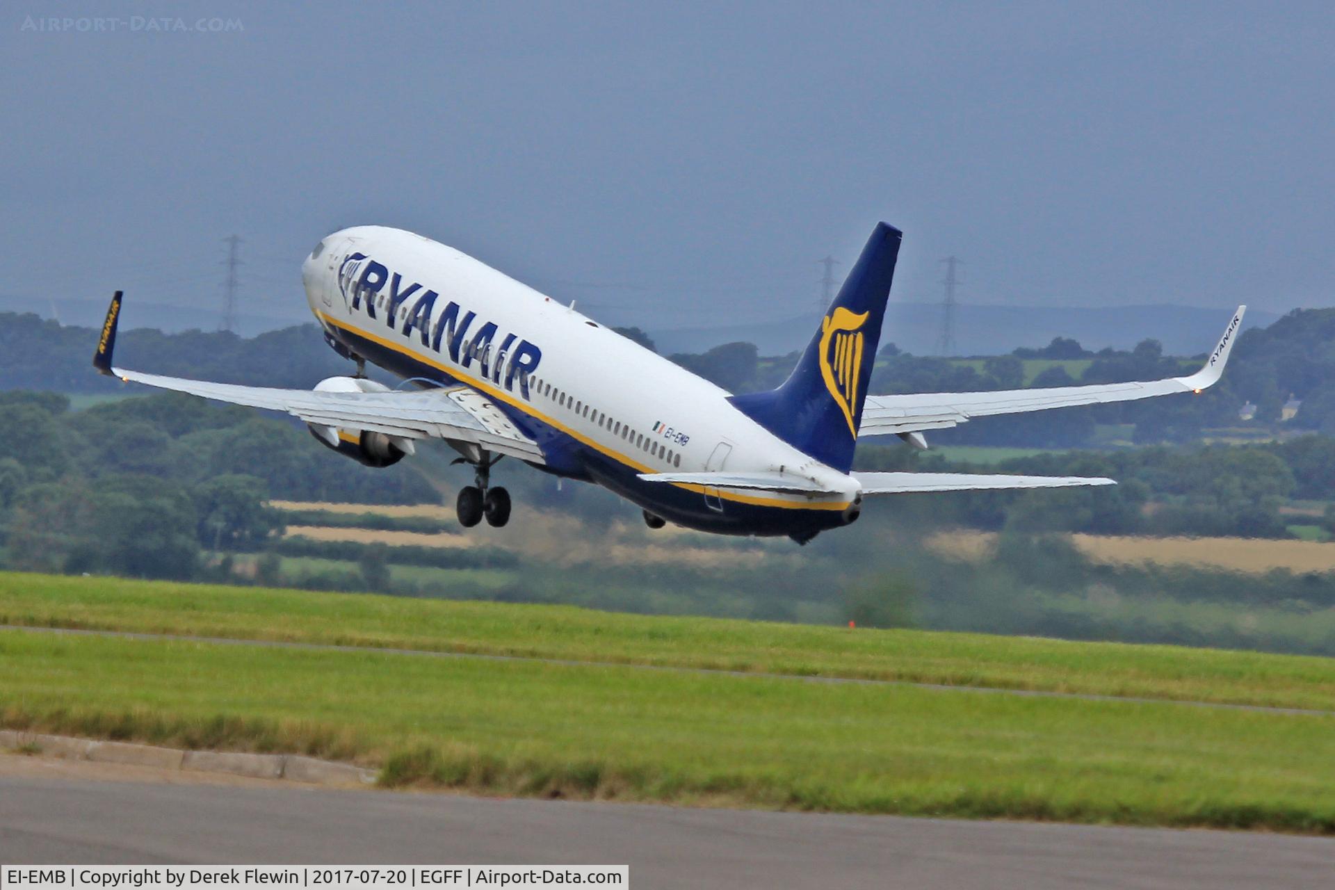 EI-EMB, 2010 Boeing 737-8AS C/N 38511, 737-8AS, Ryanair, callsign Ryanair 476H, previously N1796B, seendeparting runway 30, en-route to Tenerife Sur Canary Isles.