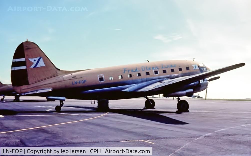 LN-FOP, 1944 Curtiss C-46R Commando C/N 27049, Copenhagen 1968