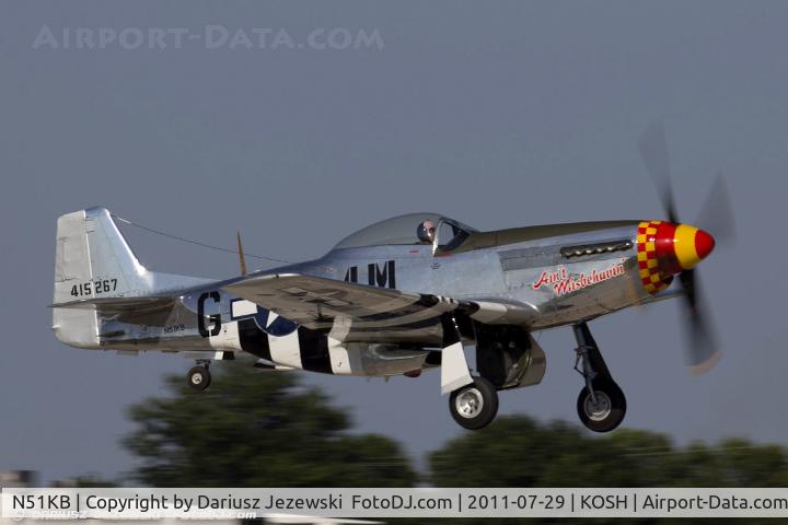 N51KB, 1961 North American F-51D Mustang C/N 44-74009, North American F-51D Mustang Ain't Misbehavin CN 44-74009, N51KB