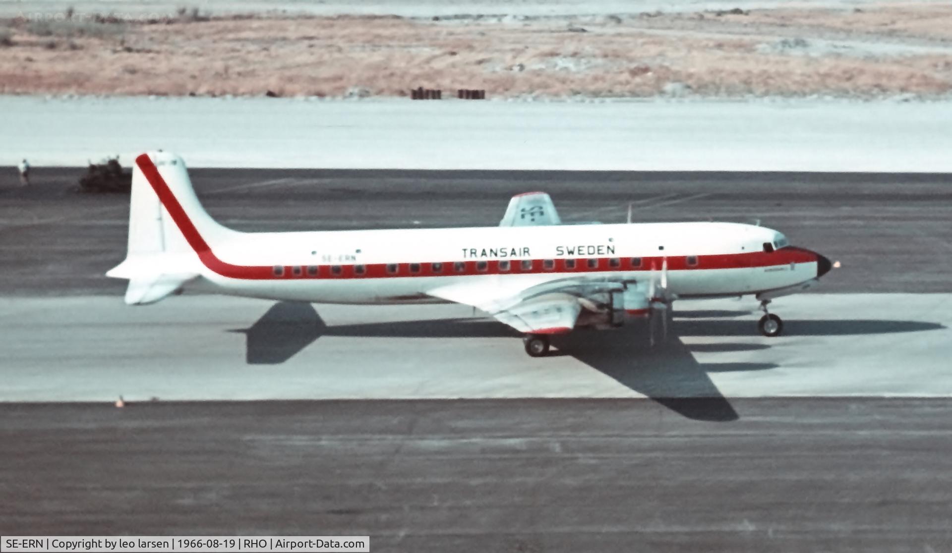 SE-ERN, 1958 Douglas DC-7B C/N 45477, Rhodos old Airport 19.8.1966