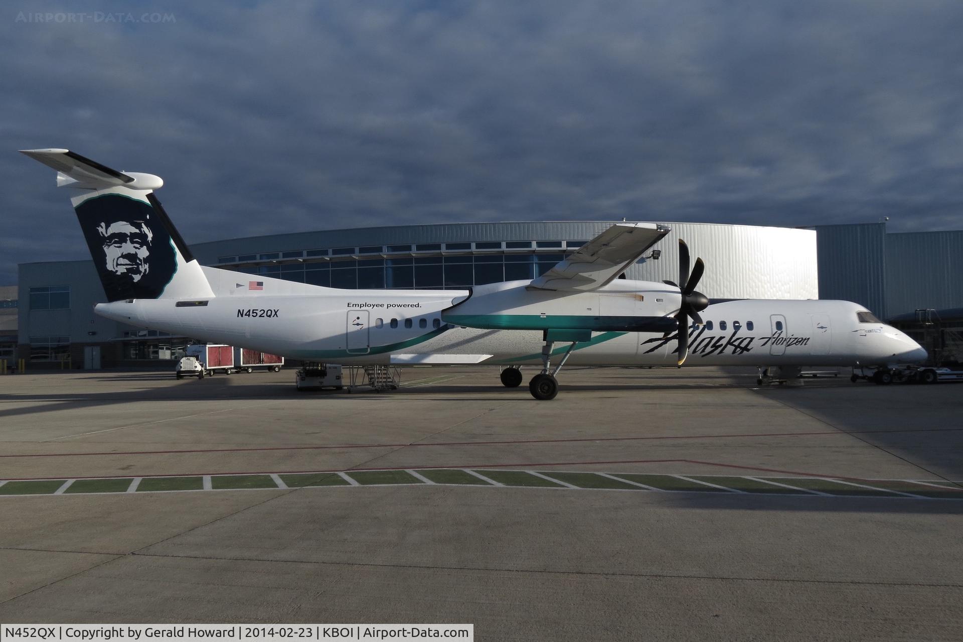 N452QX, 2013 De Havilland Canada DHC-8-402Q Dash 8 Dash 8 C/N 4459, Parked at the gate.