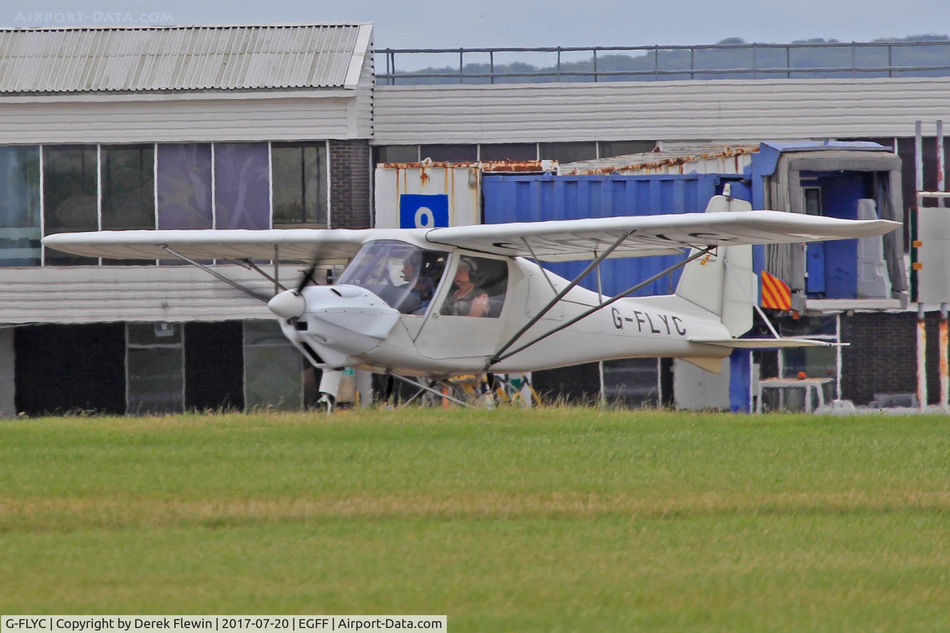 G-FLYC, 2005 Comco Ikarus C42 FB100 C/N 0503-6656, C42 FB100, Solent Flight Ltd Lower Upham-Phoenix Farm Hampshire based, seen landing on runway 30.