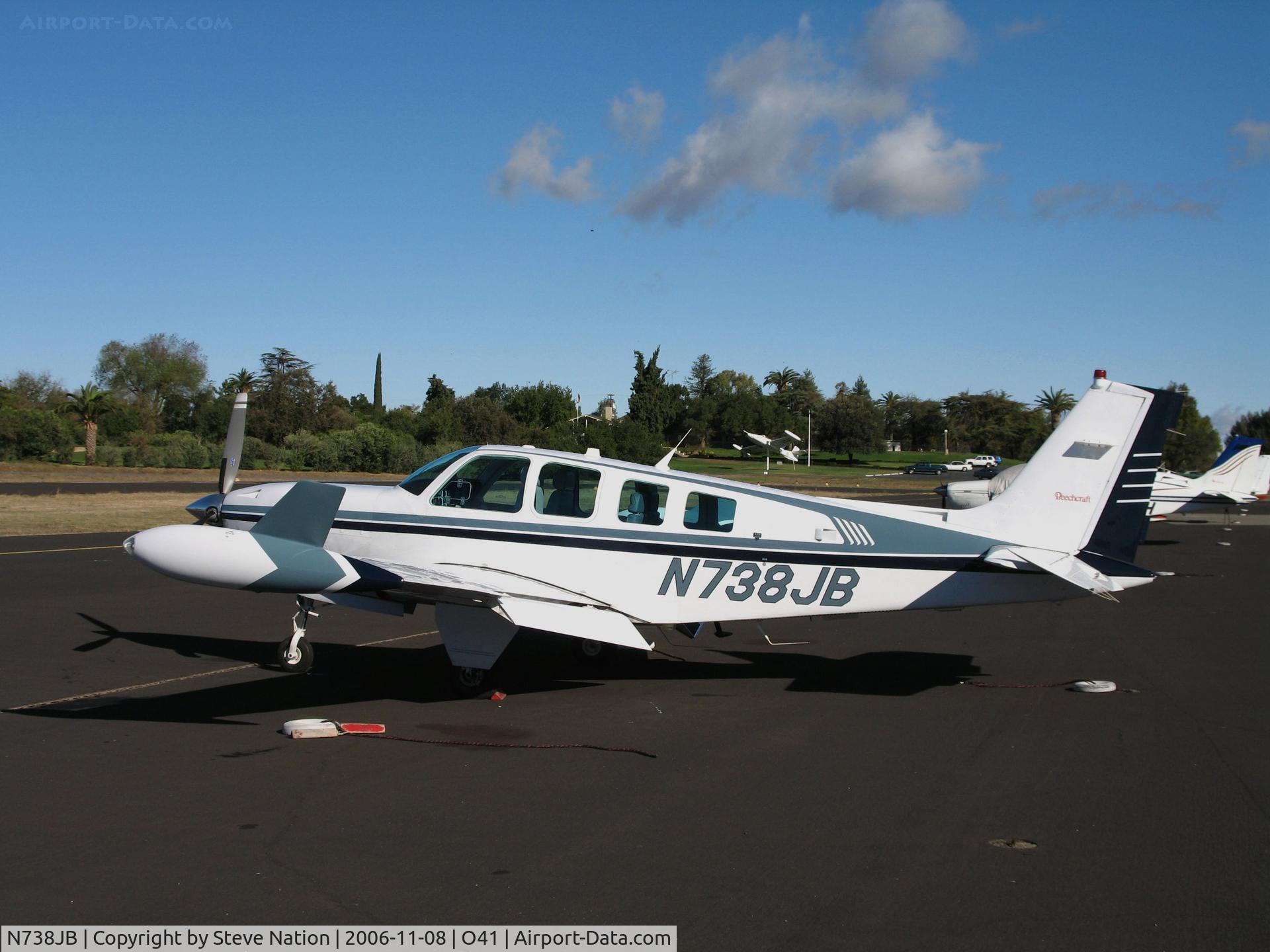 N738JB, 1996 Raytheon Aircraft Company A36 Bonanza C/N E-3018, 1996 Raytheon A36 Bonanza with winglets in for maintenance @ WATTS Field, Woodland, CA