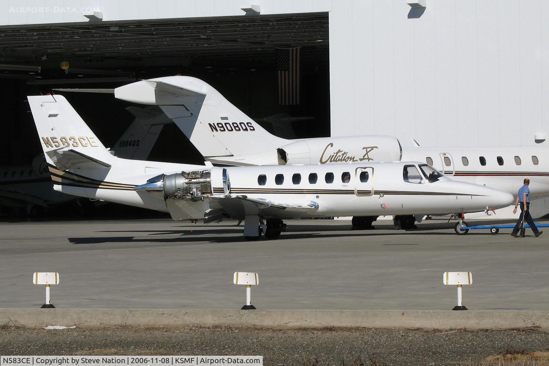 N583CE, 2001 Cessna 560 Citation Encore C/N 560-0583, 2001 Cessna 560 in for maintenance at Cessna Citation facility@ Sacramento Intl Airport, CA