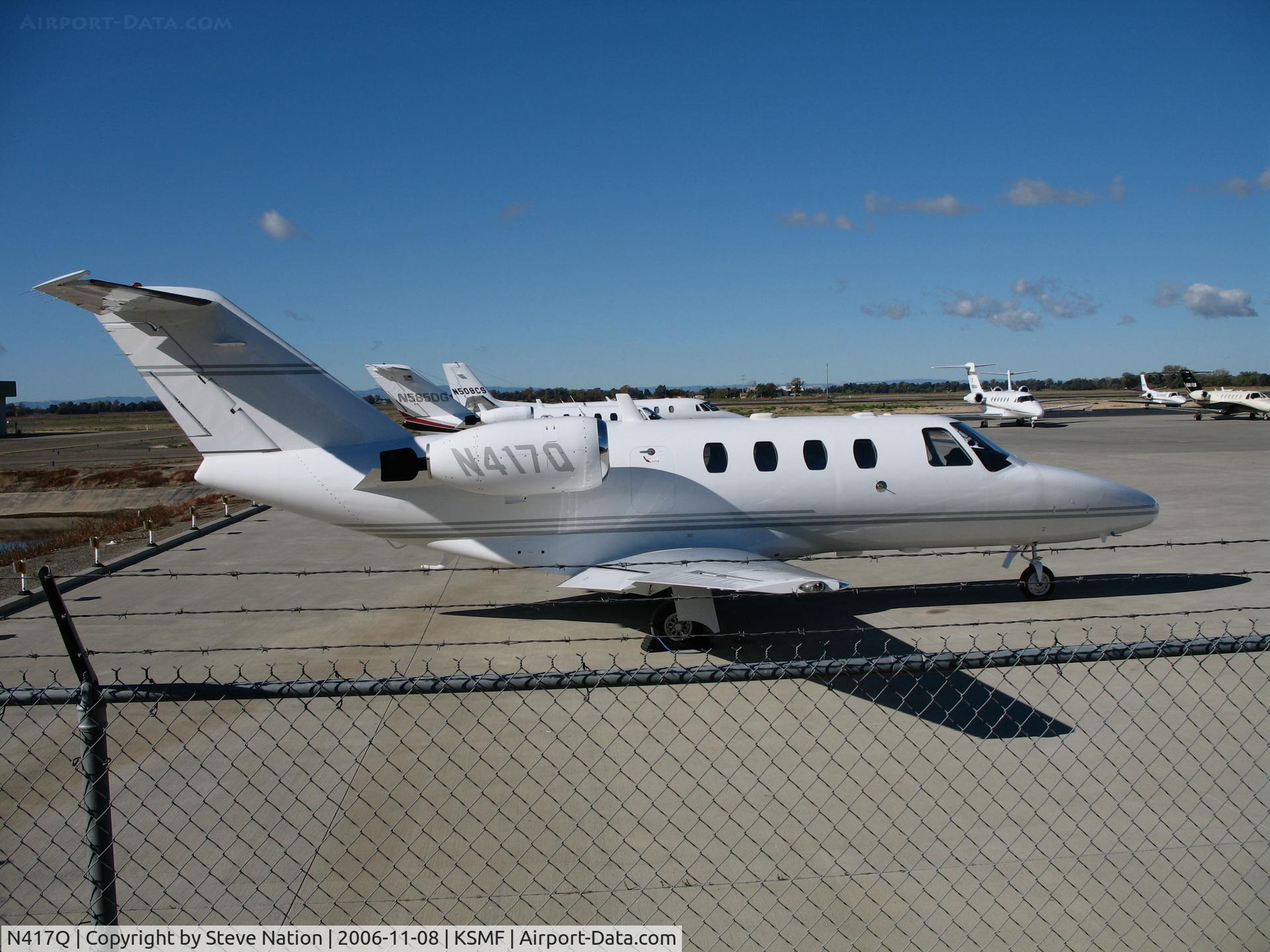 N417Q, 2000 Cessna 525 CitationJet CJ1 C/N 525-0385, 2000 Cessna 525 in for maintenance at Cessna Citation facility@ Sacramento Intl Airport, CA