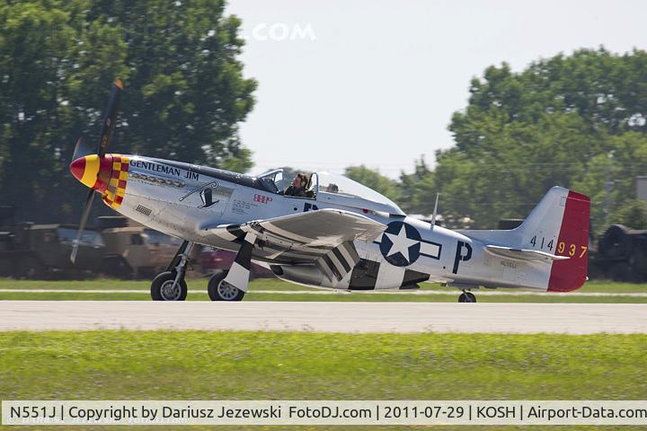 N551J, 1957 North American P-51D Mustang C/N 44-74230, North American P-51D Mustang Gentleman Jim CN 44-74230, NL551J