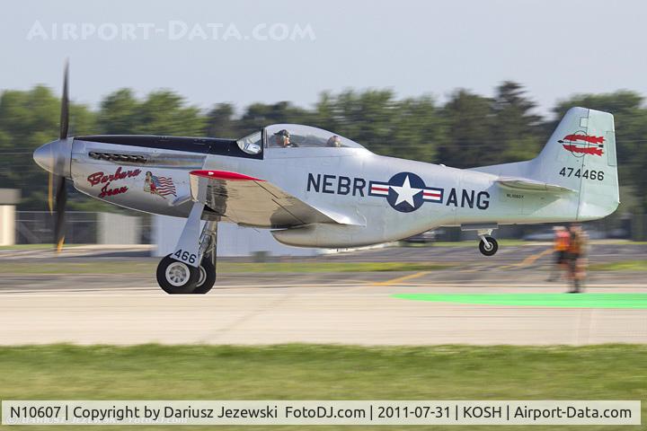 N10607, 1944 North American P-51D Mustang C/N 122-41006, North American P-51D Mustang Barbara Jean CN 44-74466A, N10607
