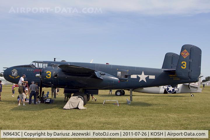 N9643C, 1944 North American B-25J Mitchell Mitchell C/N 108-47512, North American B-25J Mitchell Devil Dog CN 44-86758, N9643C