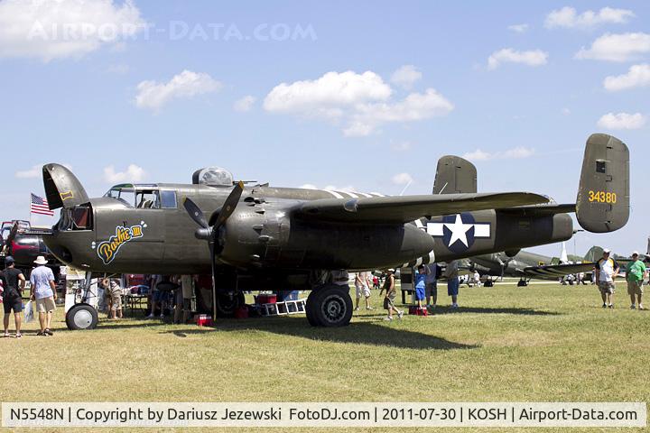 N5548N, 1943 North American B-25H Mitchell C/N 98-21107, North American B-25H Mitchell Barbie III CN 43-4106, N5548N