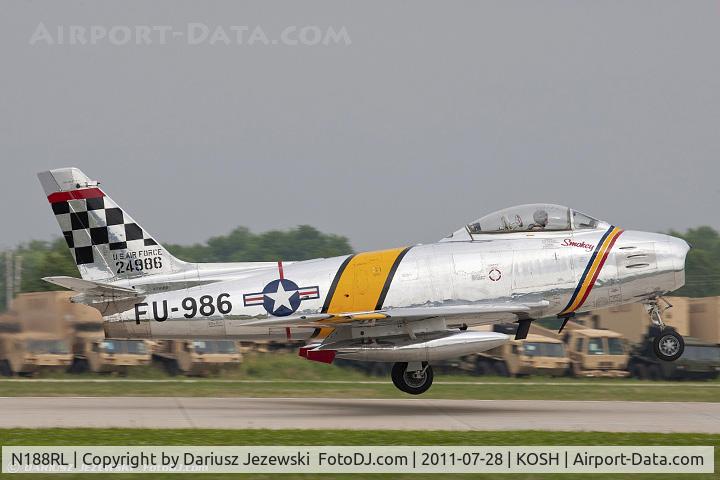 N188RL, 1952 North American F-86F Sabre C/N 191-682, North American F-86F (CWF86-F-30-NA) Sabre Smokey CN 524986CW, NX188RL
