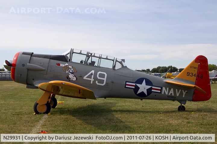 N29931, 1943 North American AT-6G Texan C/N 168-583 (49-3449), North American AT-6G Texan CN 49-3449, N29931