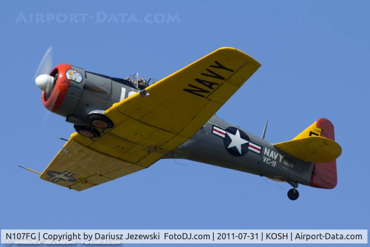 N107FG, 1944 North American AT-6D Texan C/N 121-41580, North American AT-6D Texan Dilly Dallier CN 44-80858, N107FG