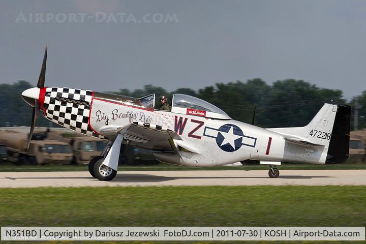 N351BD, 1944 North American F-51D Mustang C/N 44-85634, North American F-51D Mustang Big Beautiful Doll CN 44-85634, NL351BD