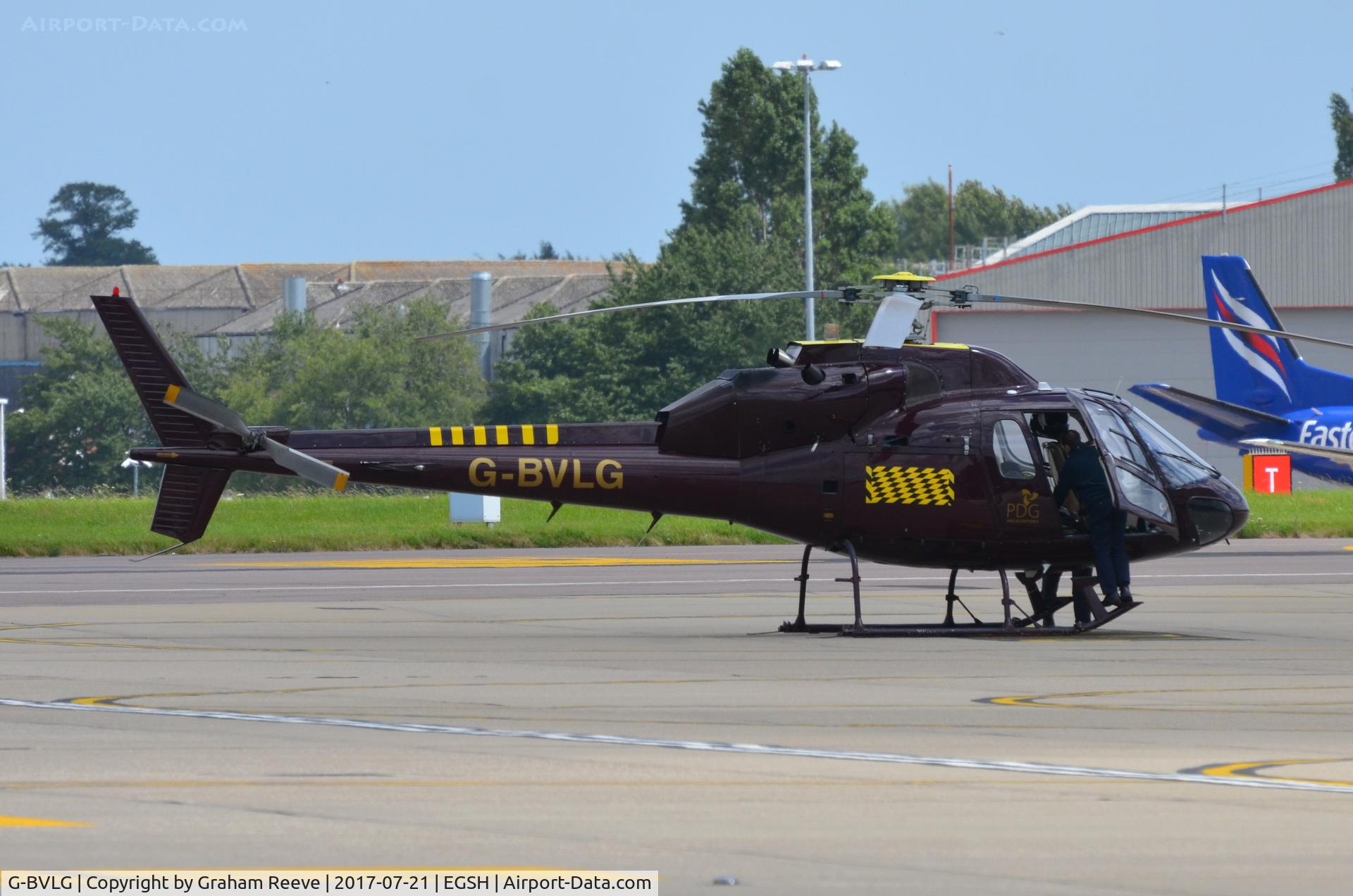 G-BVLG, 1980 Aerospatiale AS-355F-1 Ecureuil 2 C/N 5011, On the ground at Norwich.