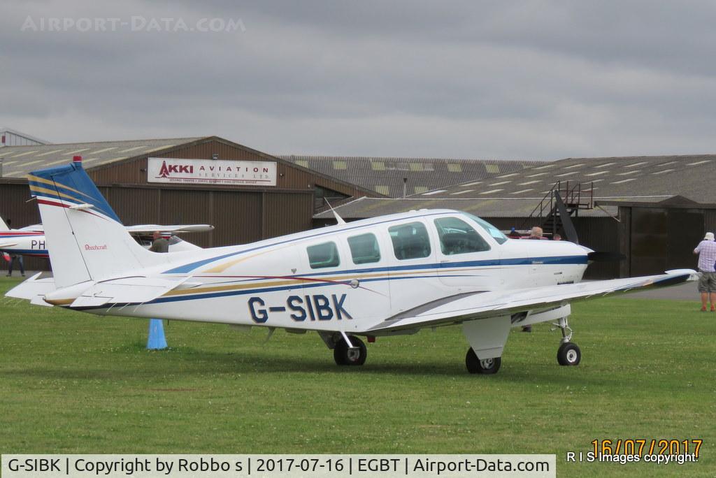 G-SIBK, 1996 Raytheon A36 Bonanza C/N E-3034, G-SIBK seen at Turweston Airfield.