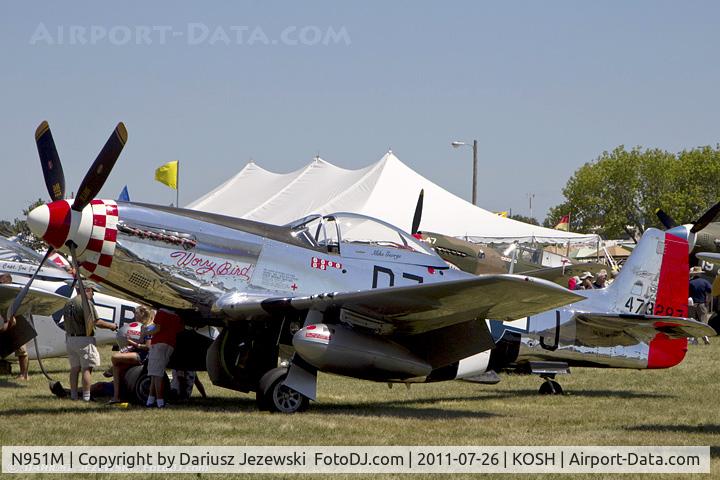N951M, 1944 North American P-51D Mustang C/N 122-39746 (44-73287N), North American P-51D Mustang Worry Bird CN 44-73287N, N951M