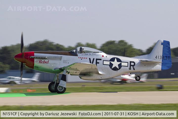 N151CF, 1944 North American P-51D Mustang C/N 44-84933N, North American P-51D Mustang The Rebel CN 44-84933N, NL151CF