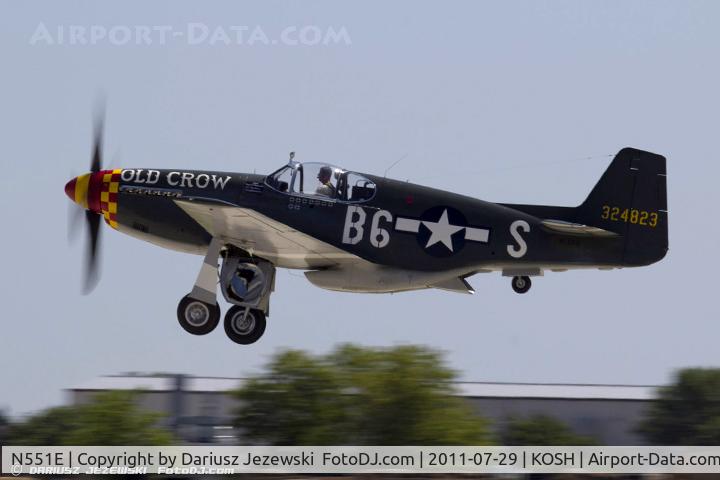 N551E, 1943 North American P-51B-1NA Mustang C/N 102-24700, North American P-51B Mustang Old Crow CN 44-74774, NL551E