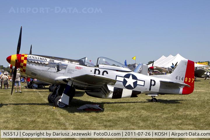 N551J, 1957 North American P-51D Mustang C/N 44-74230, North American P-51D Mustang Gentleman Jim CN 44-74230, NL551J