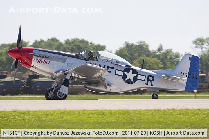 N151CF, 1944 North American P-51D Mustang C/N 44-84933N, North American P-51D Mustang The Rebel CN 44-84933N, NL151CF