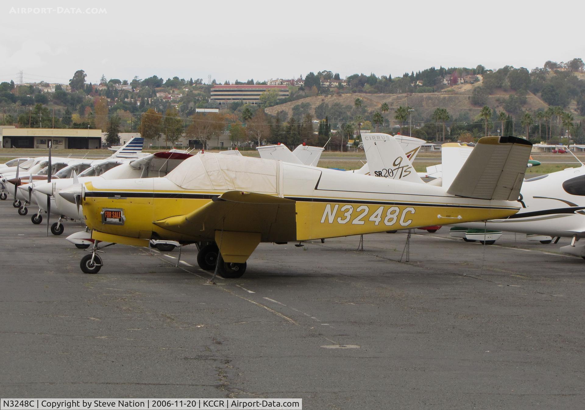 N3248C, 1954 Beech E35 C/N D-3913, Locally-based 1954 Beech E35 Bonanza with cockpit cover @ Buchanan Field, Concord, CA
