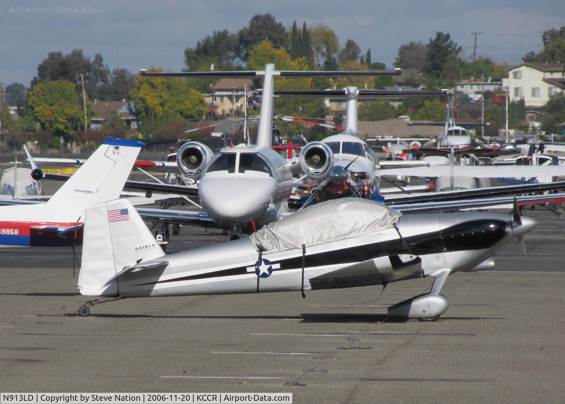 N913LD, Vans RV-4 C/N 1153, Visiting Vans RV-4 with cockpit cover sitting with 