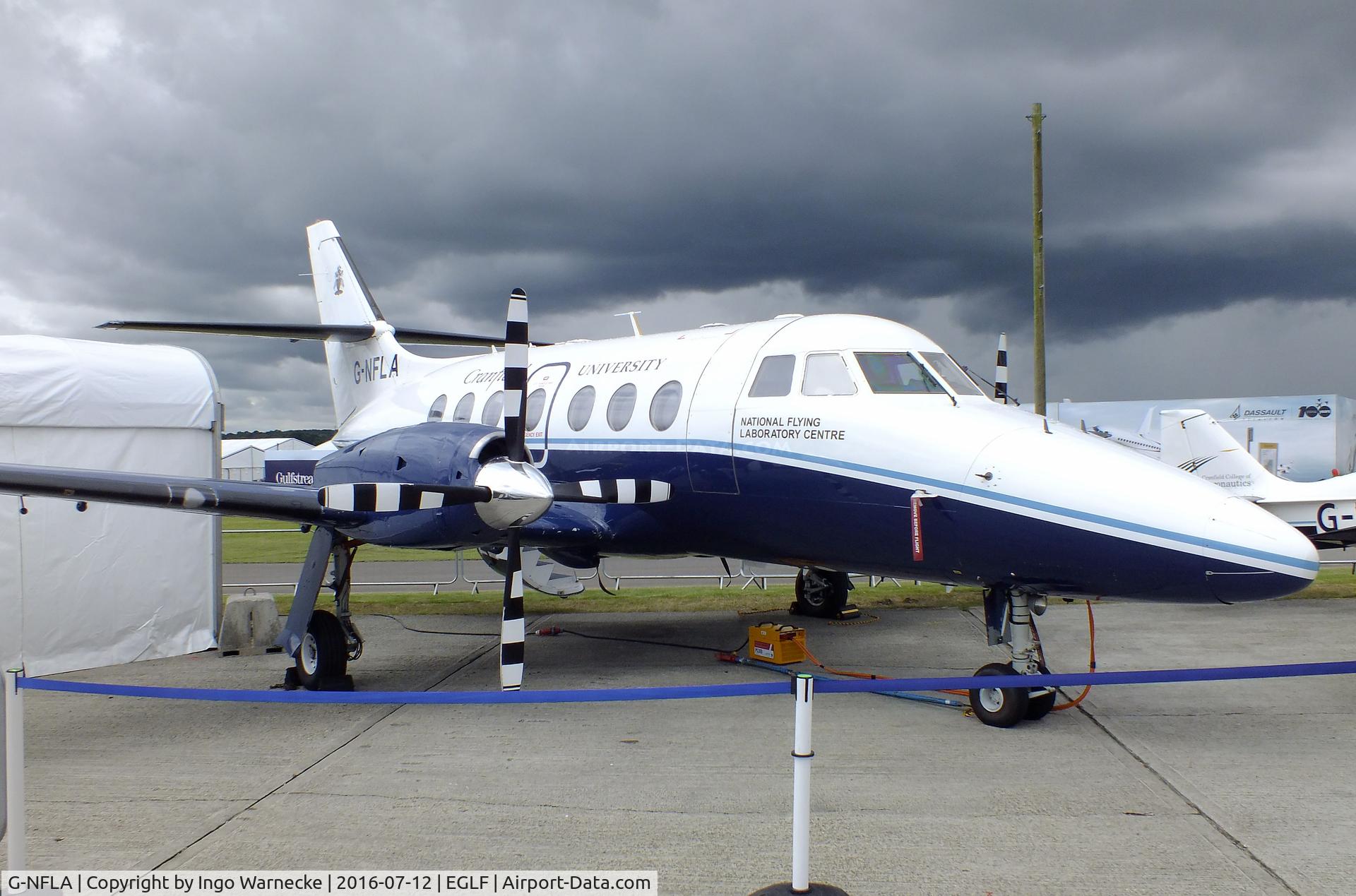 G-NFLA, 1984 British Aerospace BAe-3102 Jetstream 31 C/N 637, BAe Jetstream 3102 of Cranfield University / National Flying Laboratory Centre at Farnborough International 2016