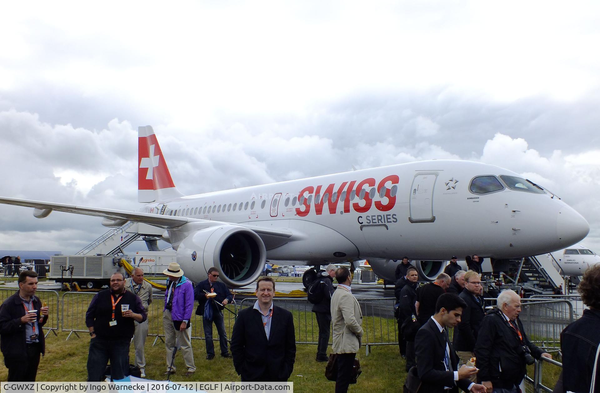 C-GWXZ, 2013 Bombardier CSeries CS100 (BD-500-1A10) C/N 50005, Bombardier CSeries CS100 (BD-500-1A10) of Swiss at Farnborough International 2016
