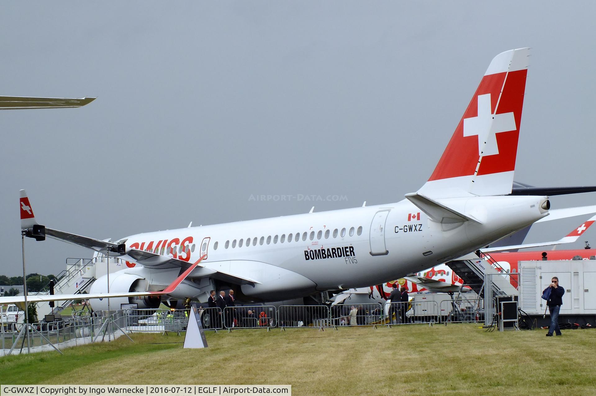 C-GWXZ, 2013 Bombardier CSeries CS100 (BD-500-1A10) C/N 50005, Bombardier CSeries CS100 (BD-500-1A10) of Swiss at Farnborough International 2016